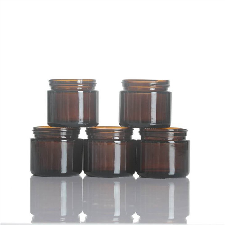 Amber Brown Glass Jar