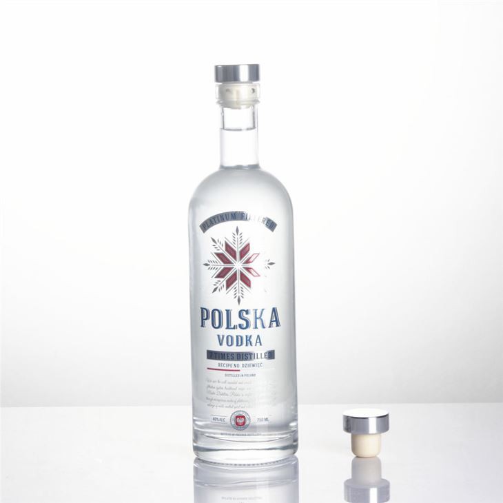 750ml Glass Silkscreen Printing Vodka Bottle