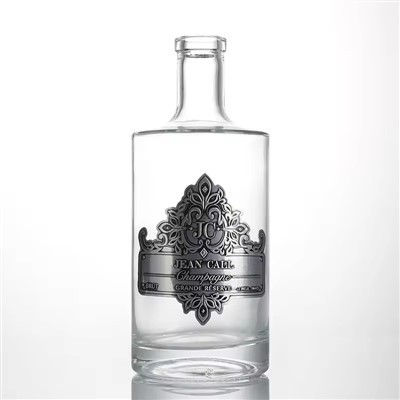 Self Adhesive Bright Gold Embossed Curved Metal Stickers Liquor Wine Perfume Bottle Aluminum Labels