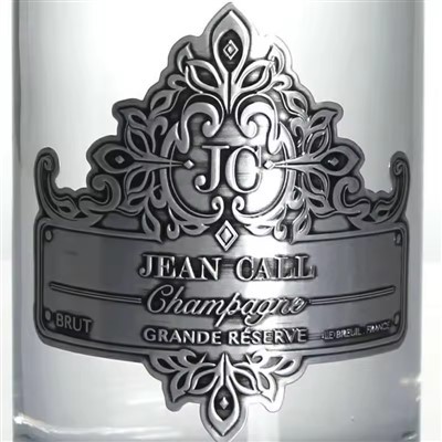 Self Adhesive Bright Gold Embossed Curved Metal Stickers Liquor Wine Perfume Bottle Aluminum Labels